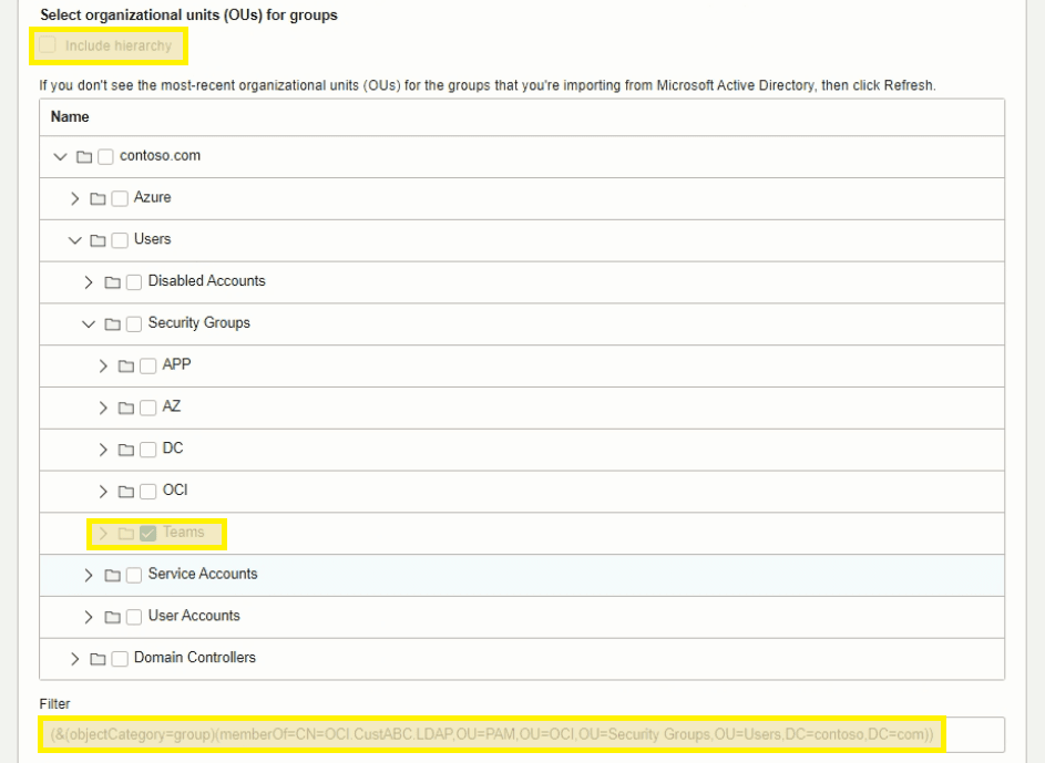 Group Objects Configuration