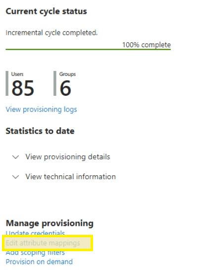 Edit Attribute Mappings