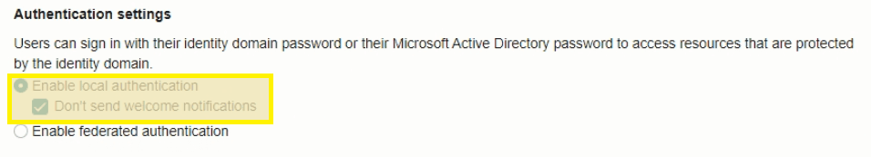 Local Authentication Settings