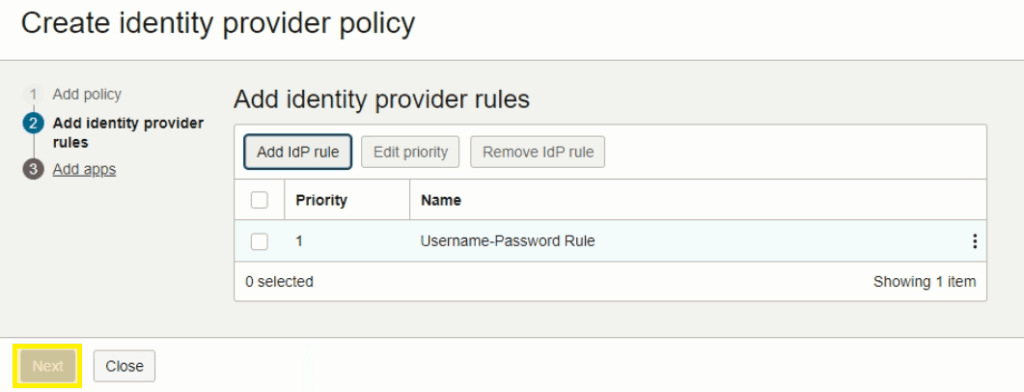 Next button navigation