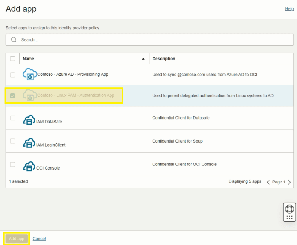 Linux PAM application selection