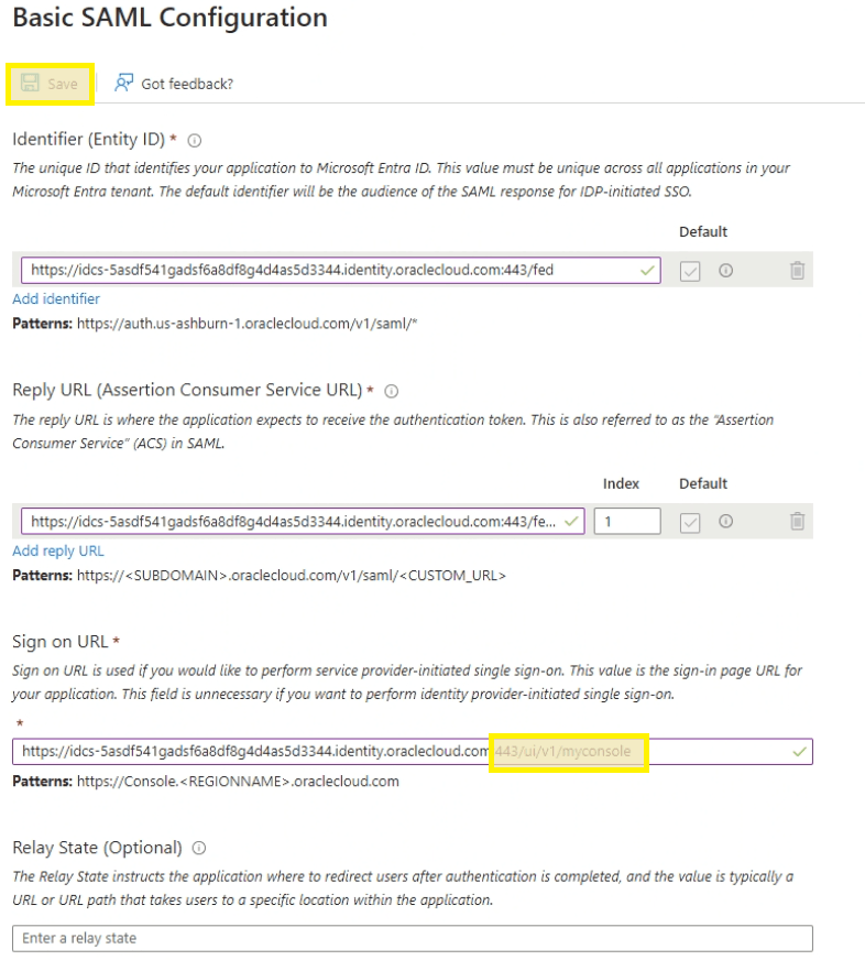 Sign On URL Configuration