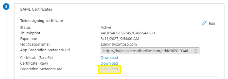 Download Federation Metadata
