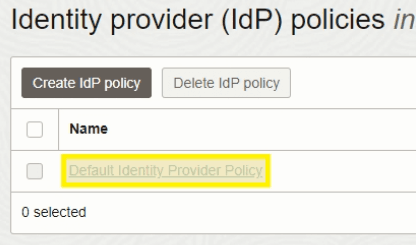 Select Default Policy