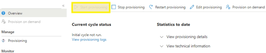 Start Provisioning